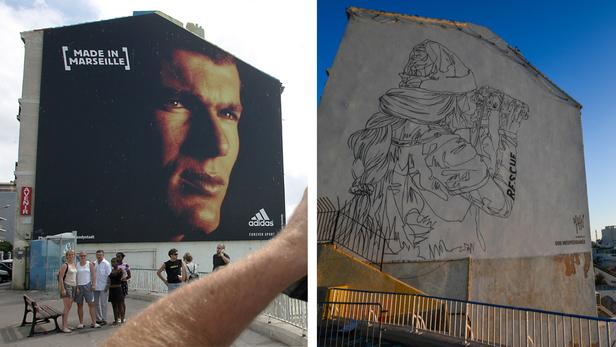 Une fresque géante pour le navire-ambulance de SOS Méditerranée sur le "mur Zidane" à Marseille