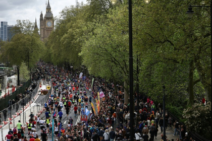 Des participants au marathon de Londres, le 21 avril 2024 Des participants au marathon de Londres, le 21 avril 2024