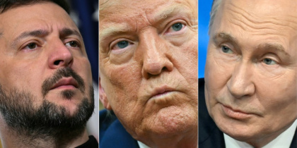 Portraits, de gauche à droite, des présidents ukrainien Volodymyr Zelensky, américain Donald Trump et russe Vladimir Poutine - Drew ANGERER, SAUL LOEB, Alexander NEMENOV (AFP) Portraits, de gauche à droite, des présidents ukrainien Volodymyr Zelensky, américain Donald Trump et russe Vladimir Poutine - Drew ANGERER, SAUL LOEB, Alexander NEMENOV (AFP)