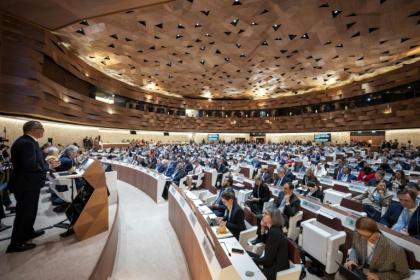 Le patron de l'OMS Tedros Adhanom Ghebreyesus, à gauche, lors de l'assemblée générale à Genève, le 19 mai 2025 - Fabrice COFFRINI (AFP) Le patron de l'OMS Tedros Adhanom Ghebreyesus, à gauche, lors de l'assemblée générale à Genève, le 19 mai 2025 - Fabrice COFFRINI (AFP)
