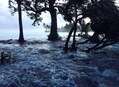 Inondations sur l'atoll de Majuro, aux îles Marshall, dans l'océan Pacifique le 3 mars 2014 - GIFF JOHNSON (AFP)