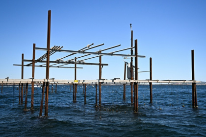 Un élevage d'huîtres à l'Etang de Thau, près de Sète, dans le sud de la France, le 2 juillet 2026 - Gabriel BOUYS (AFP)