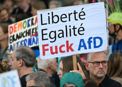 Manifestation à Berlin contre l'extrême droite et le parti Alternative pour l'Allemagne (AfD) à Berlin le 12 septembre 2026 - RALF HIRSCHBERGER (AFP)